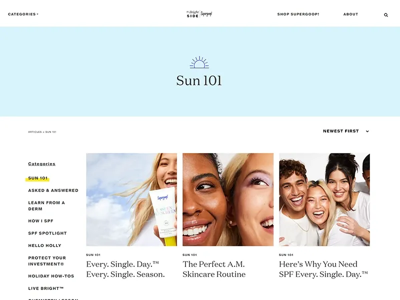 Supergoop Brightside blog detail